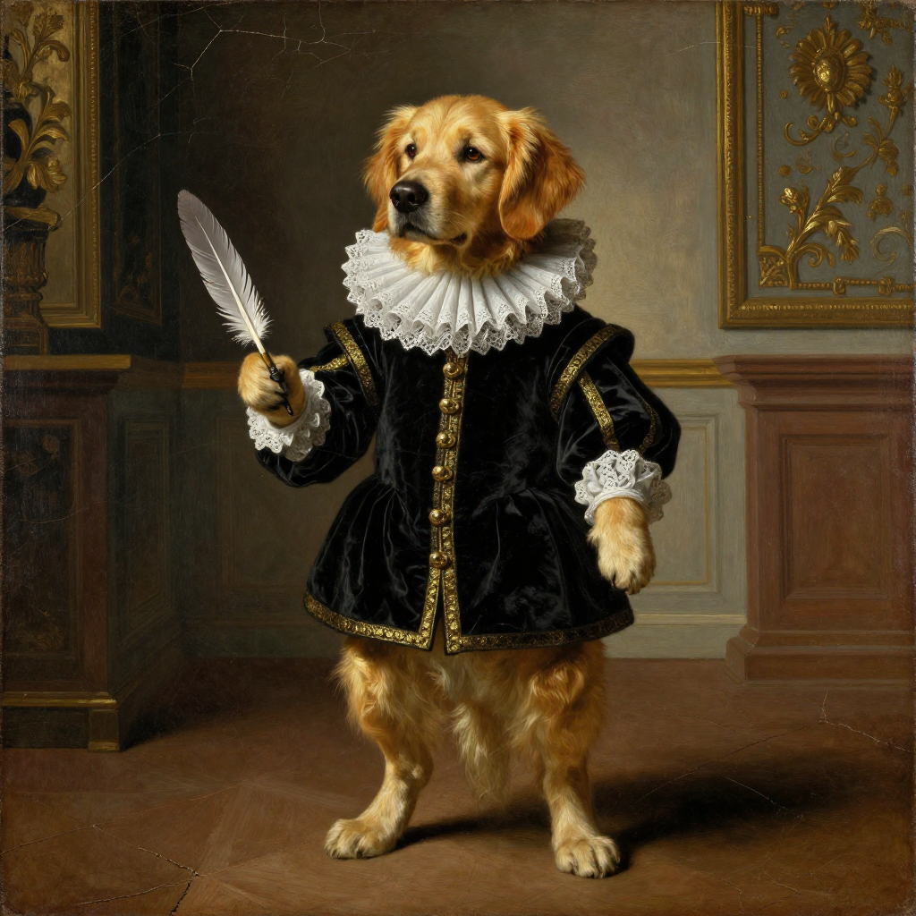 Renaissance pet portrait example by PawTraits