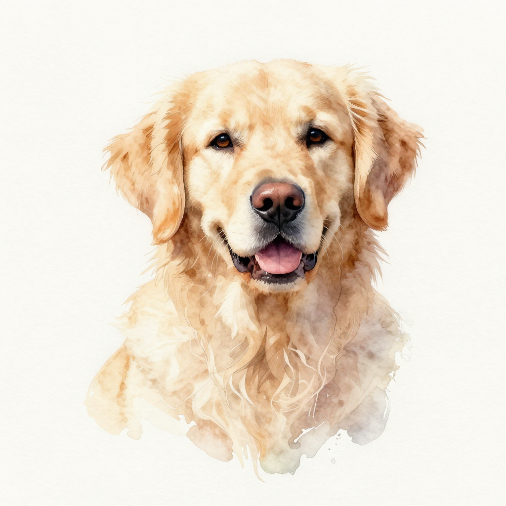 Watercolor pet portrait example by PawTraits
